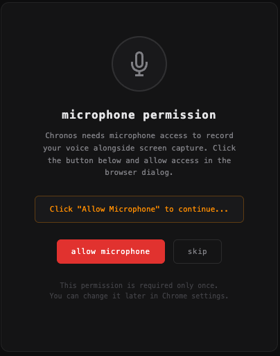 Extension microphone permission request