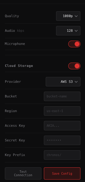 Cloud storage settings